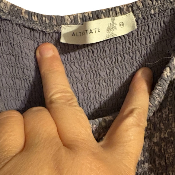 Alter’d State Rhea Lavender White Floral Tiered Mini Dress XS - Picture 3 of 6